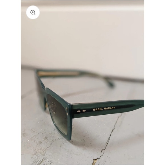 NWT Isabel Marant Sophy Rectangle Square frame acetate Designer Sunglasses GREEN - Picture 5 of 17